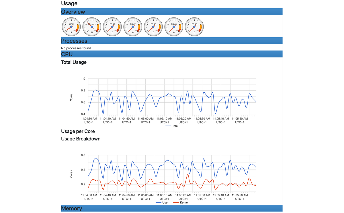 cAdvisor web user interface landing page