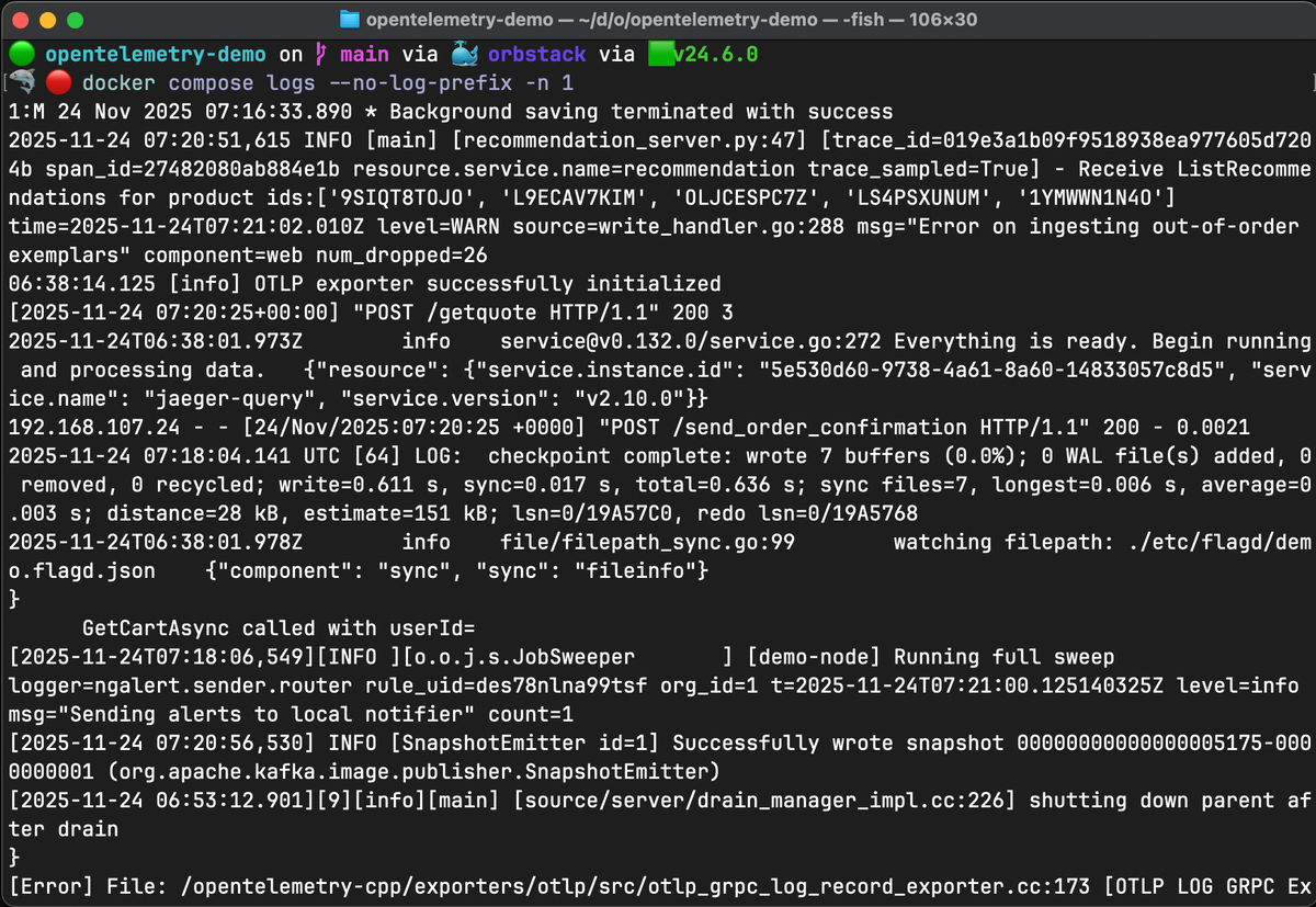 Docker compose no-log-prefix