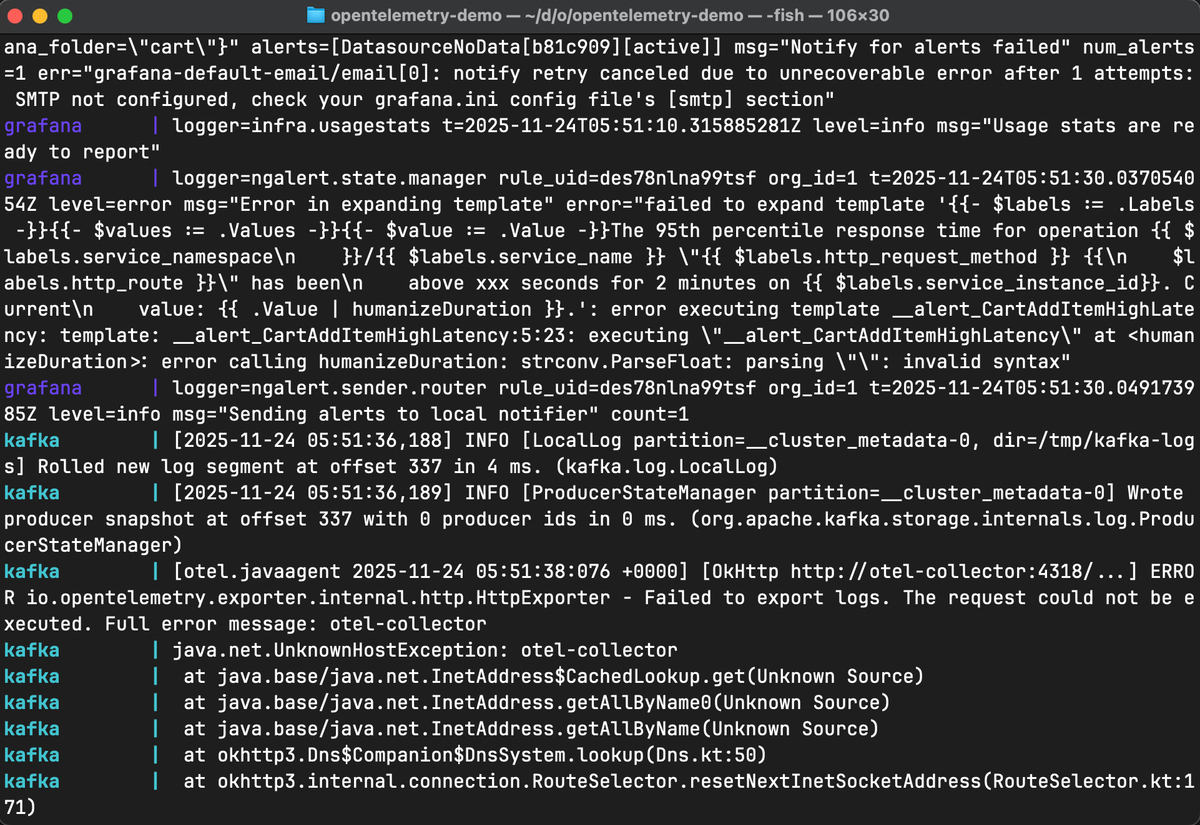 Docker compose logs