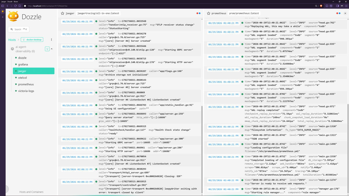 Dozzle supports split view