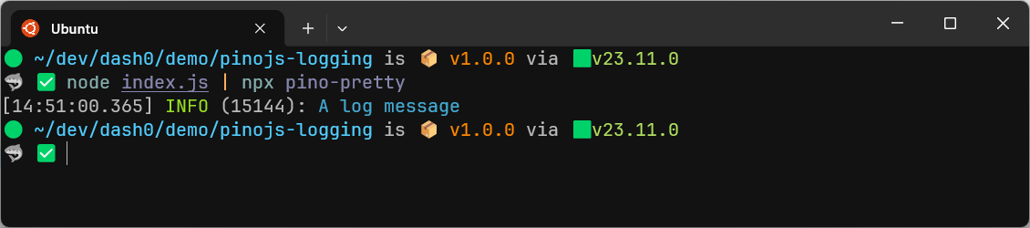 Colorized Pino.js Output with Pino Pretty