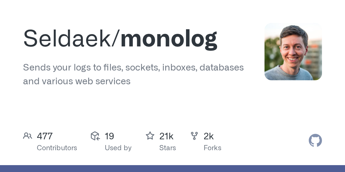 Monolog GitHub page info