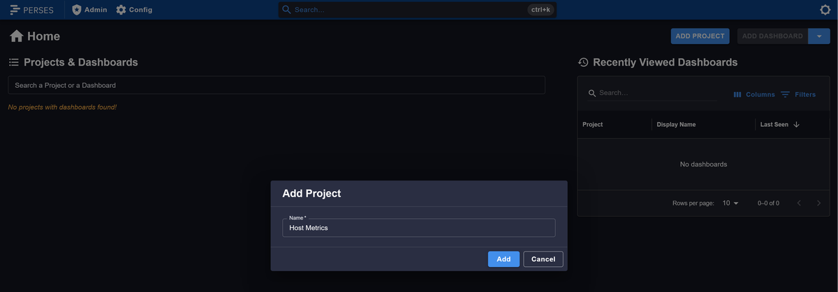Add a new Project in Perses
