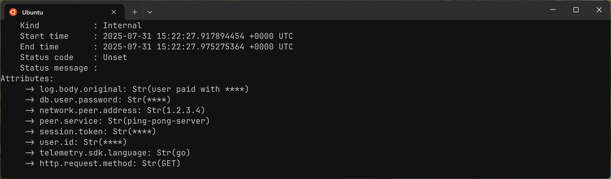 The redaction processor can mask specified patterns regardless of the
attribute