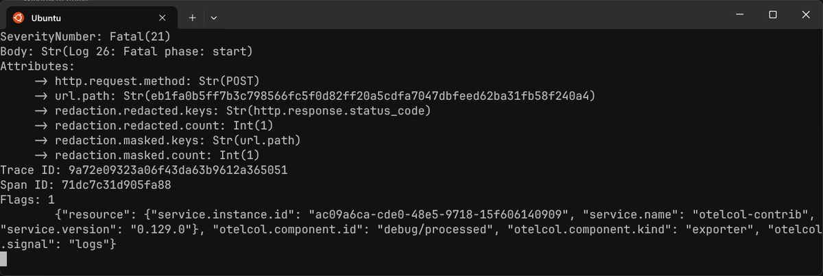 Verifying redaction rules in the OpenTelemetry Collector