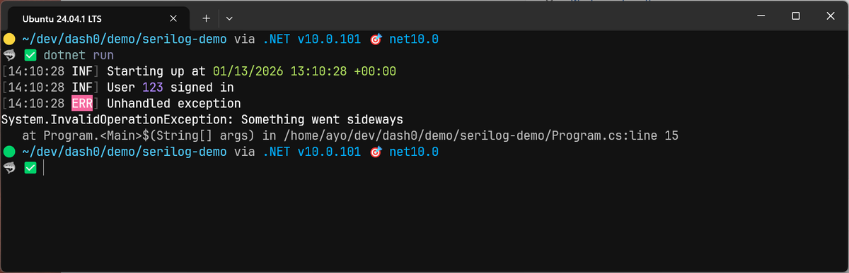 Getting started with Serilog
