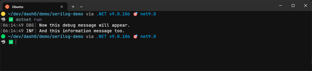 Turning on Debug messages in Serilog