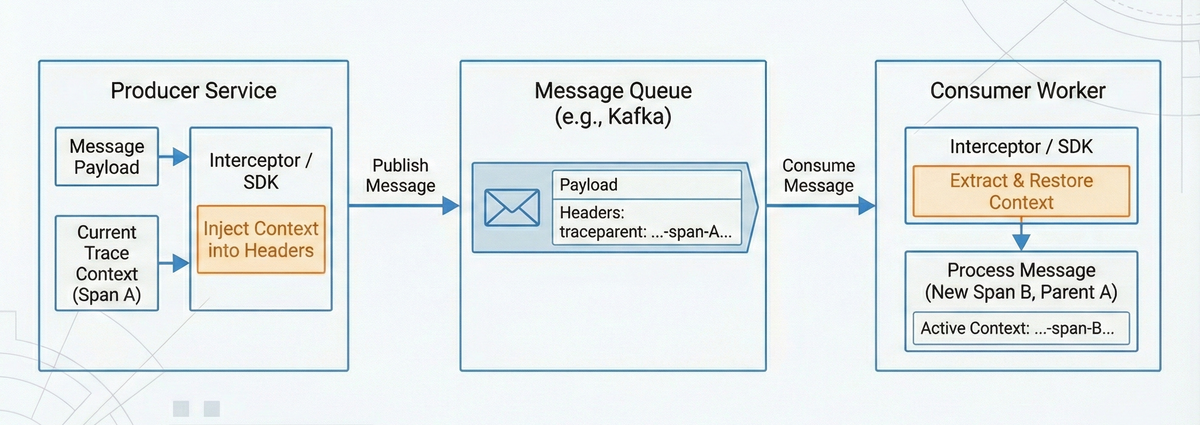 W3C Context propagation in Asynchronous workflows and background jobs