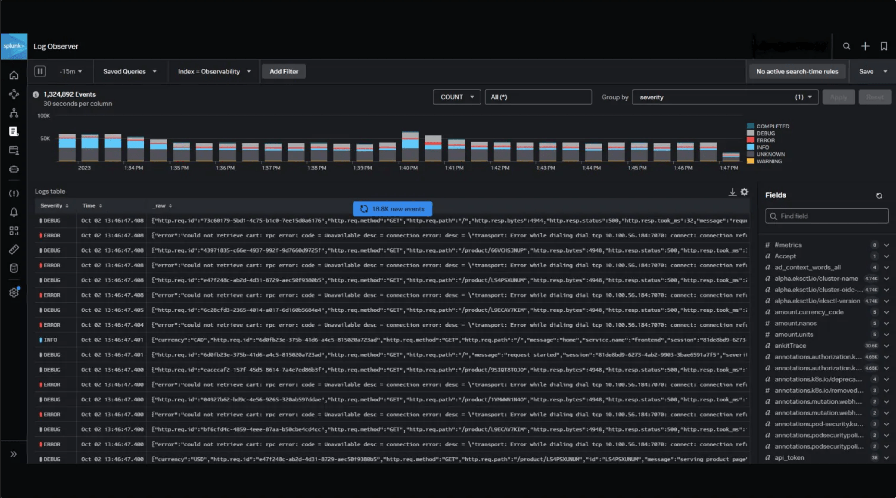 Splunk logging