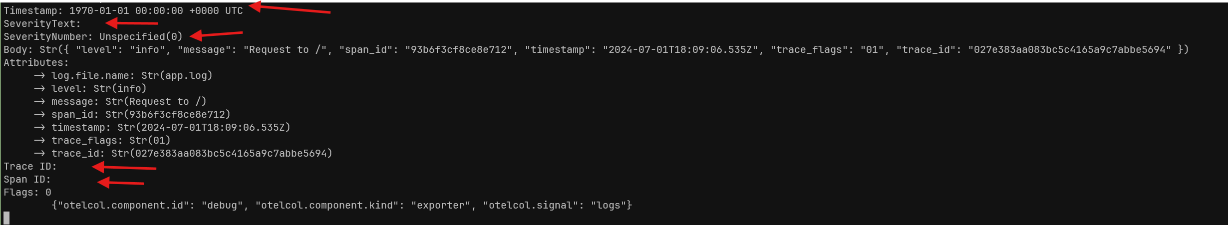 Log data fields are missing