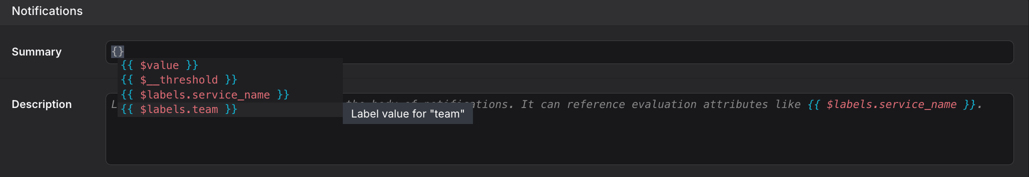 Summary completion example