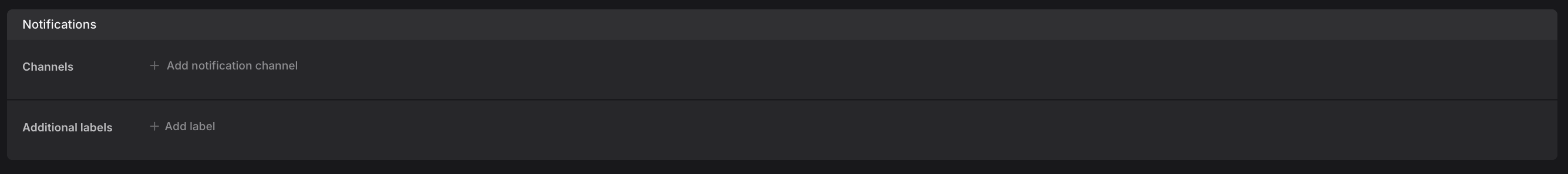 Notifications section in check configuration