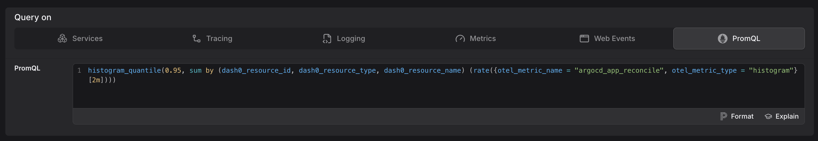 Query Builder for Metrics