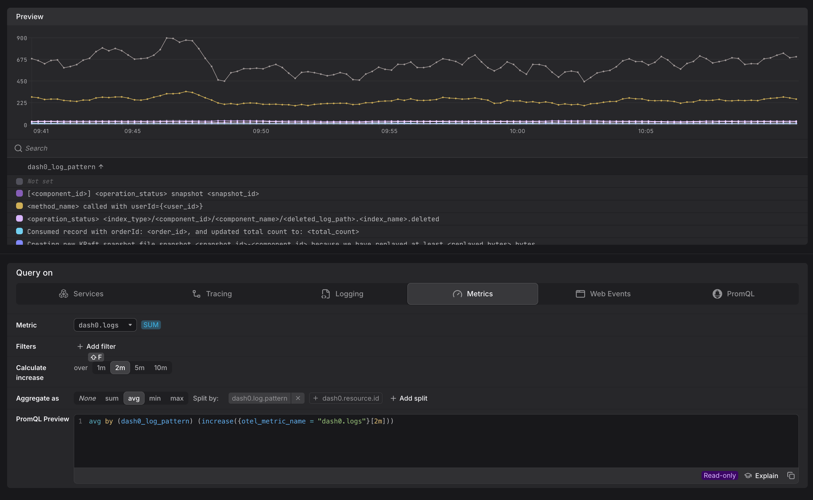 Query Builder for Metrics
