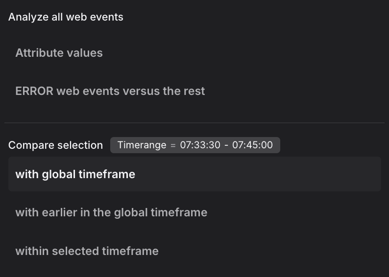 Triage analysis method selector for comparing event patterns