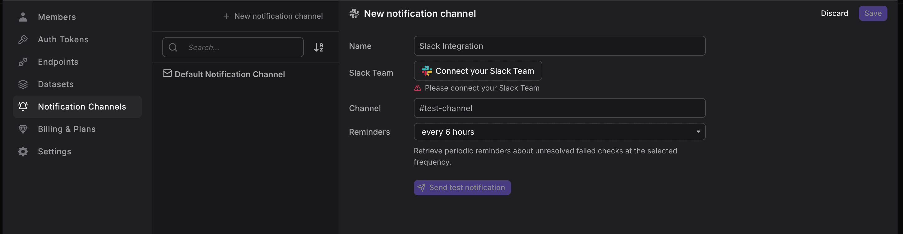 Notification Channel Setup
