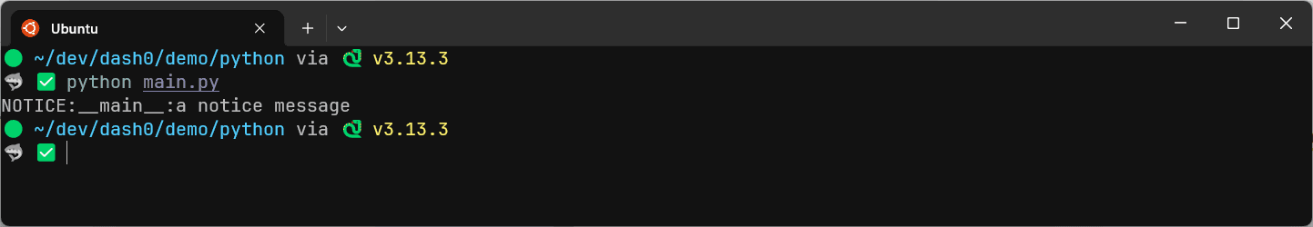 Notice custom level in Python
