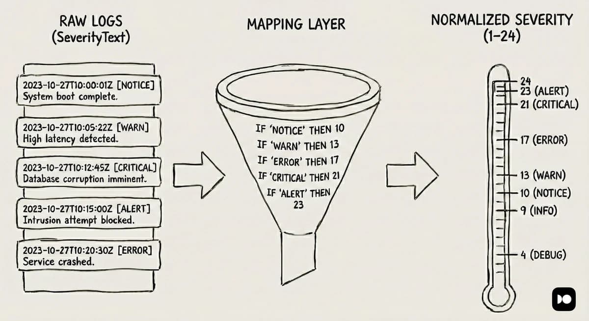 Log levels can be standardized with OpenTelemetry