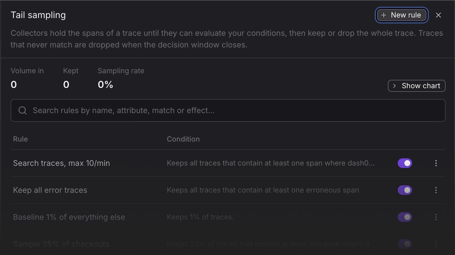 Keep every error, outlier, and slow request
