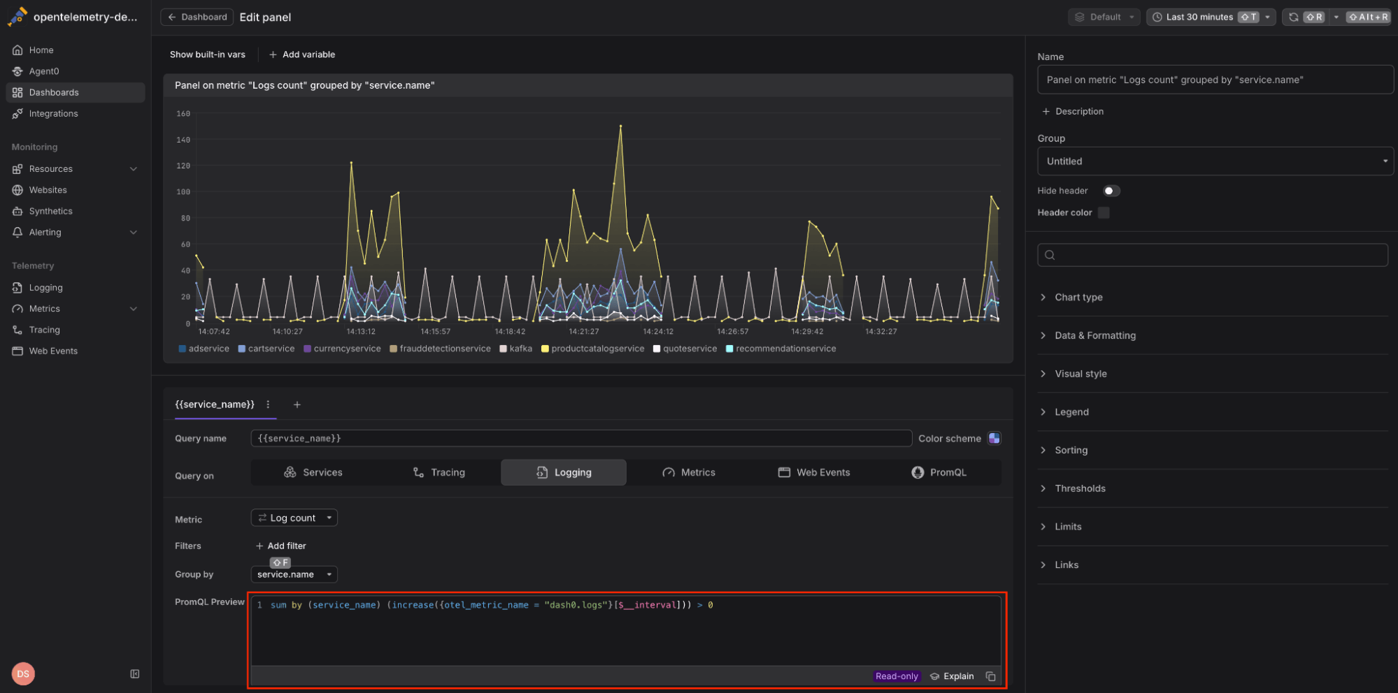 Correlating telemetry in Dash0