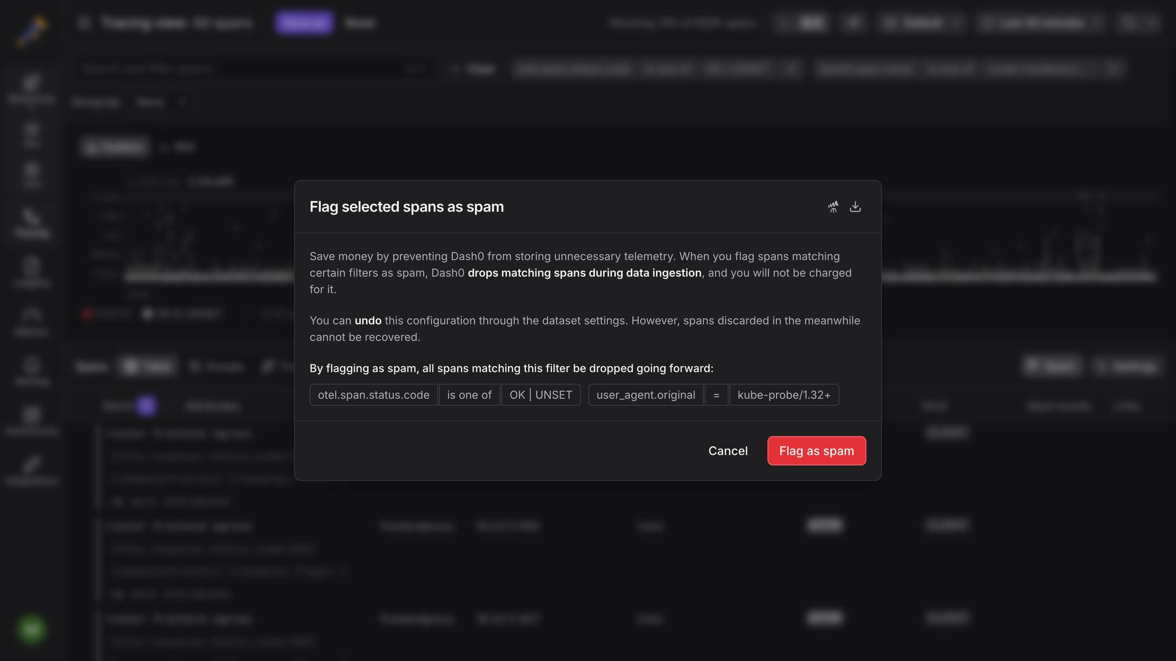 Spam Filters: The Point-and-Click Way to Stay Within Your Observability Budget