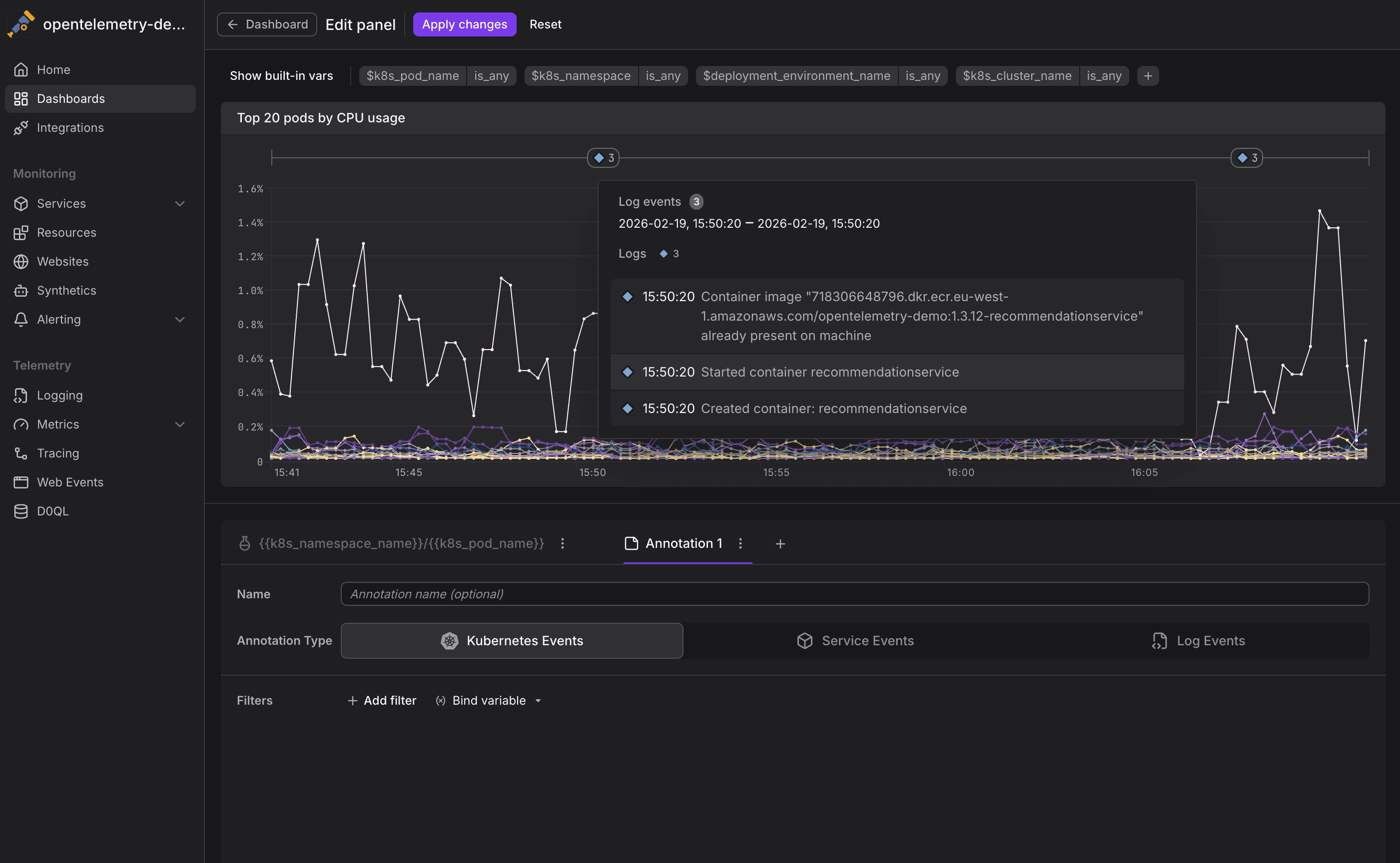 Dashboard Annotation