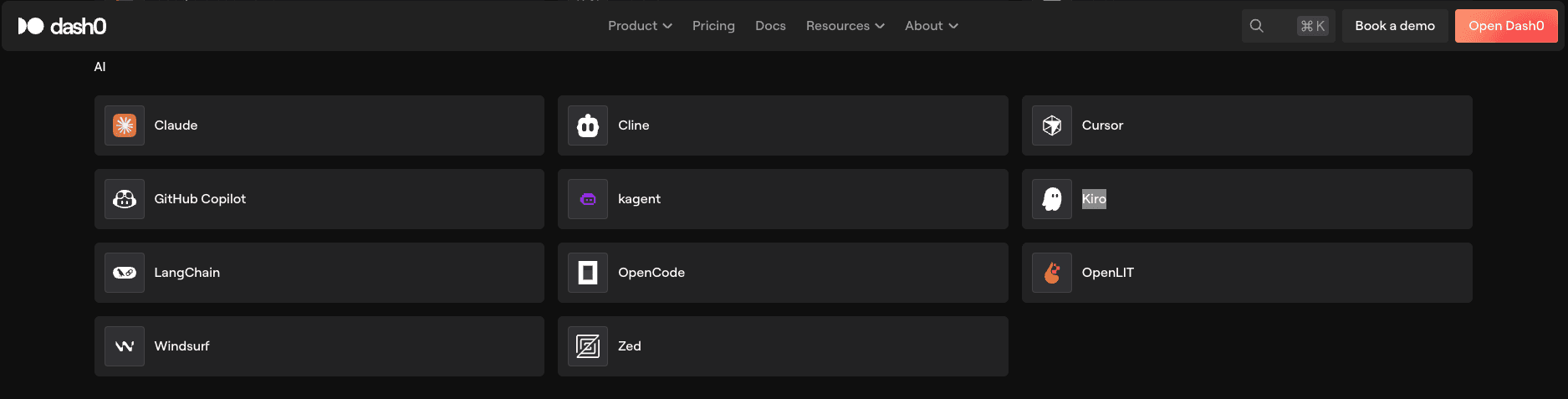 dashboard showing new AI integrations