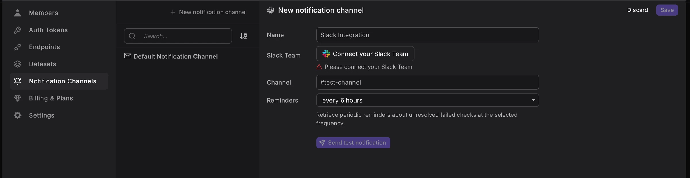 Notification Channel Setup