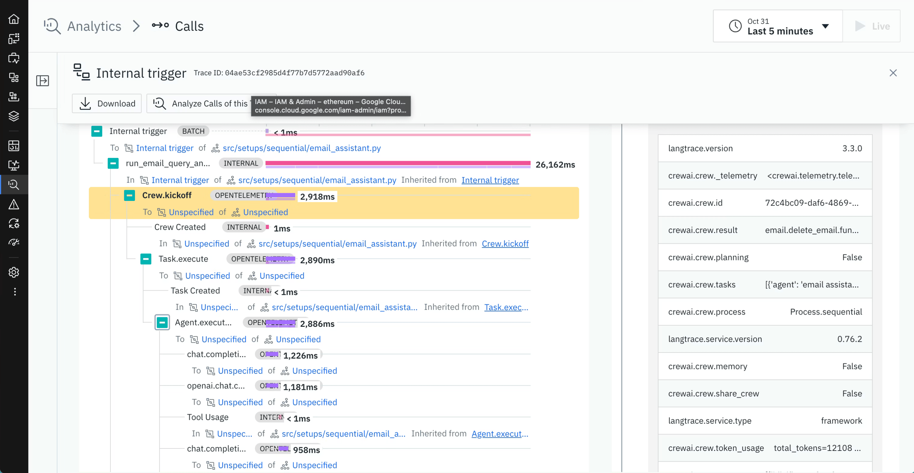 IBM Instana tracing