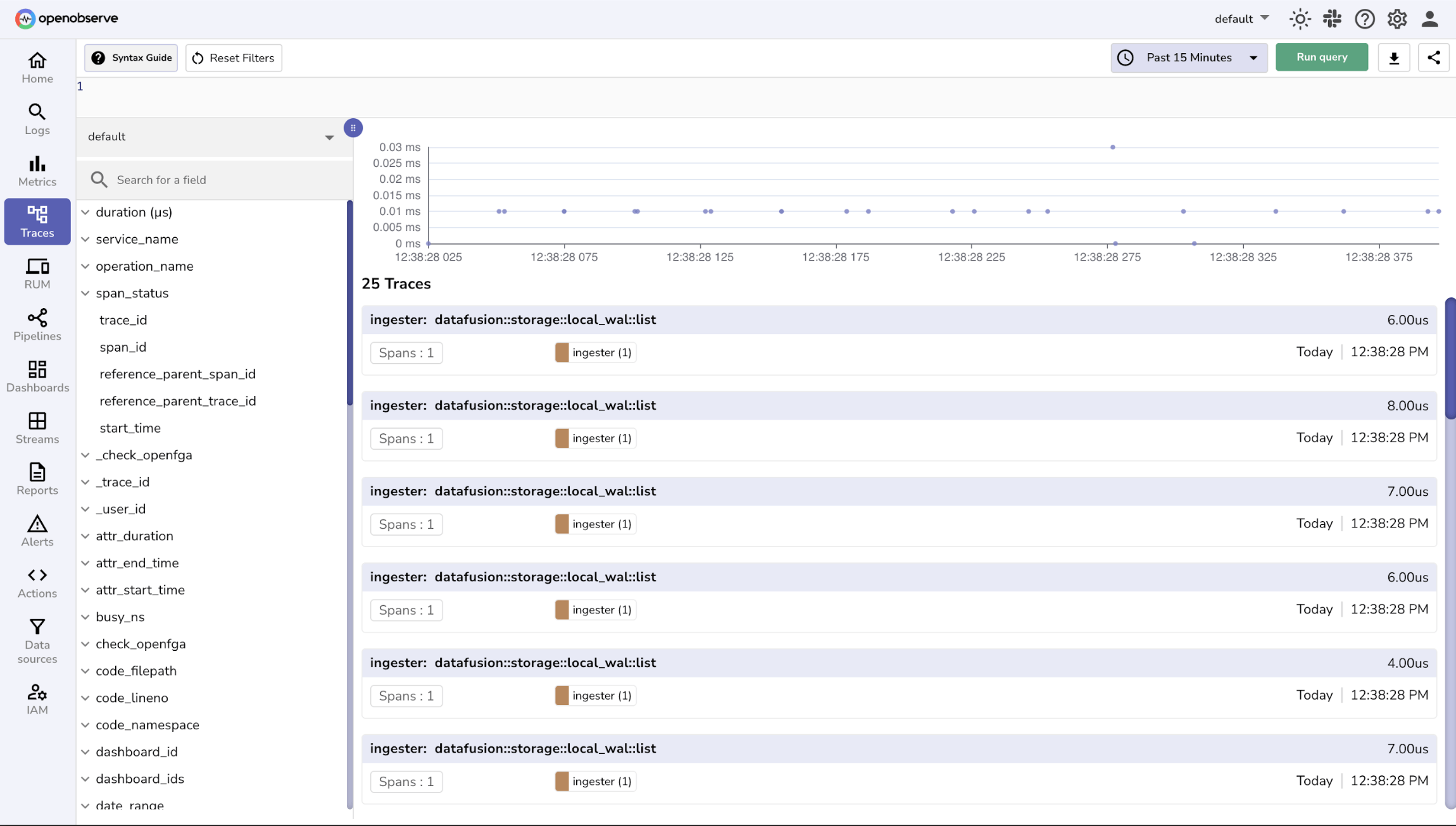 OpenObserve tracing