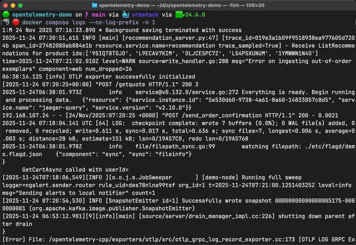 Docker compose no-log-prefix