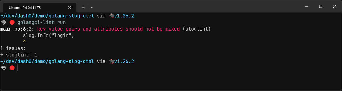 Sloglint flags mixing key-value pairs and attributes