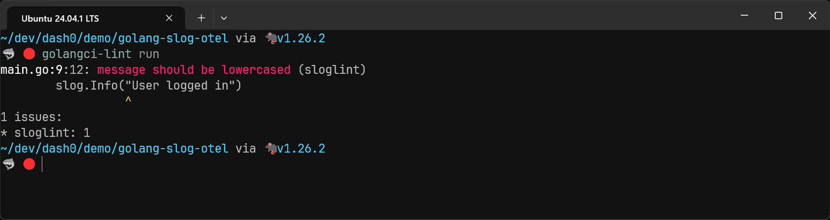 Sloglint can enforce lowercase log messages