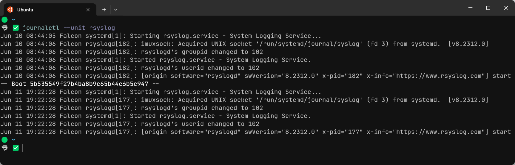 Seeing the Boot ID in Journalctl