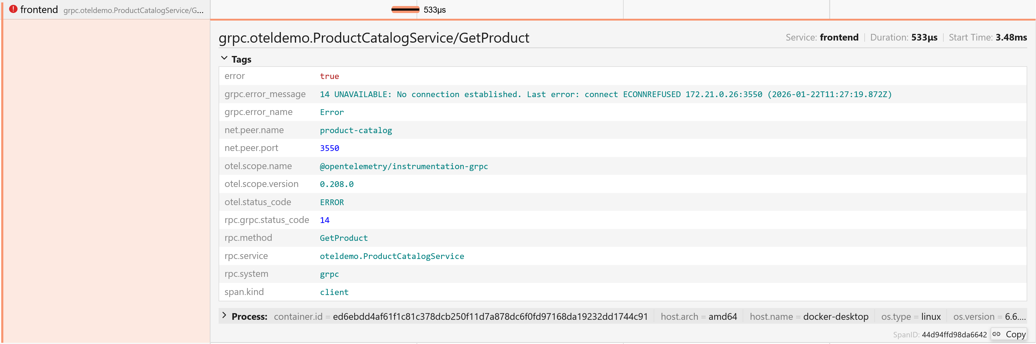 OpenTelemetry span attributes are called 'Tags' in Jaeger