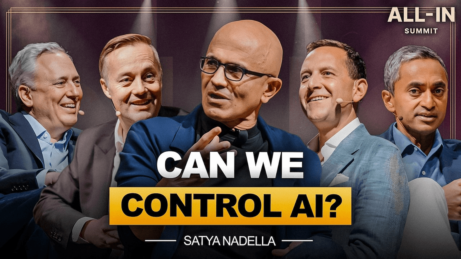 Satya Nadella speaking at the All-In Summit