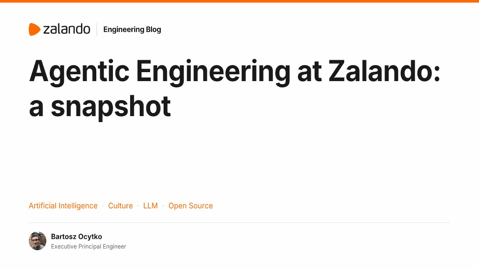 Zalando Engineering Blog: Agentic Engineering at Zalando