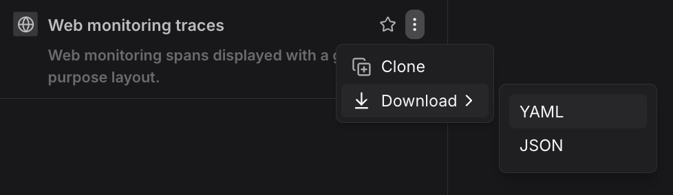 Export view