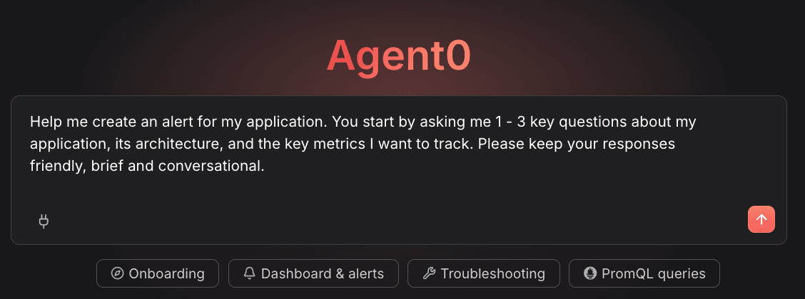 Agent0 alert creation prompt interface