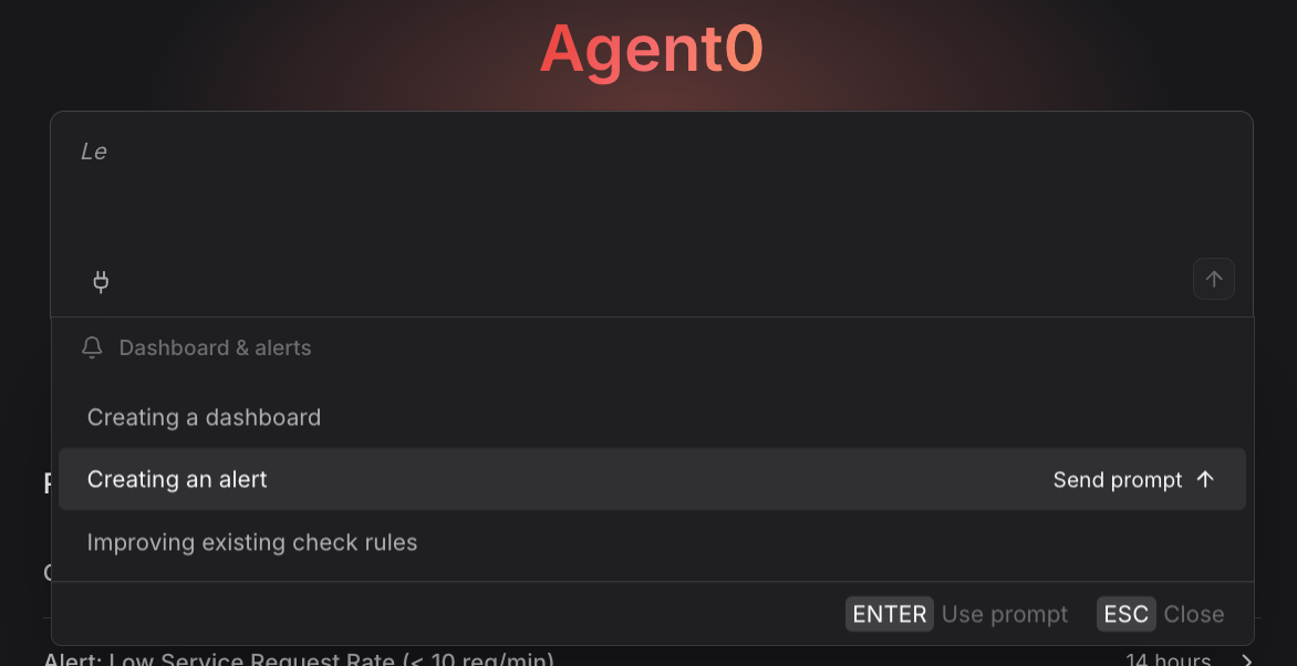 Agent0 open interface with text input