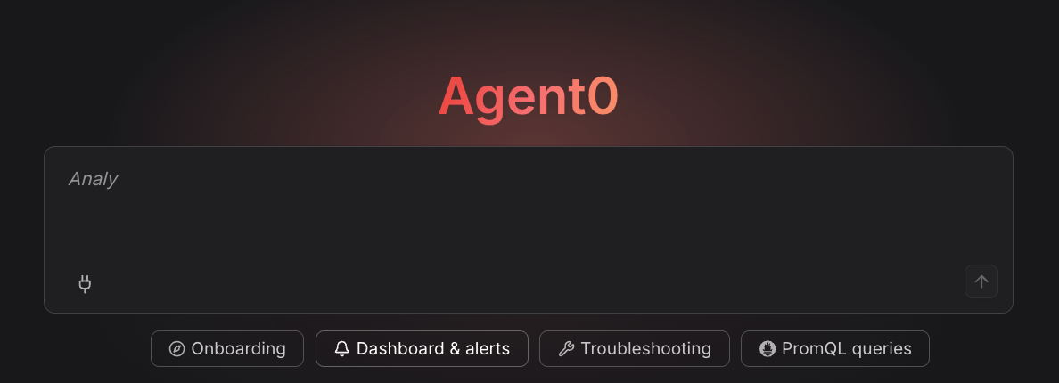 Agent0 interface with prompt categories