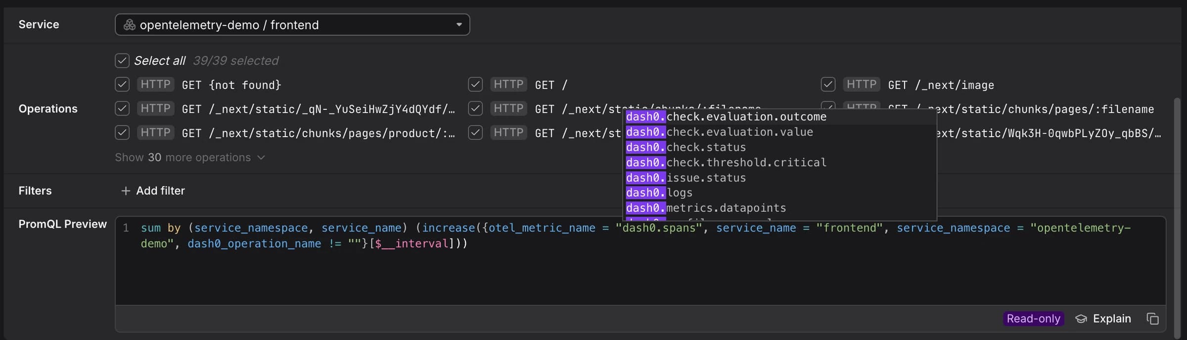 Query Builder Tracing tab showing the Group by dropdown with available attributes